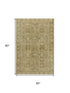 5' X 8' Khaki And Taupe Geometric Washable Area Rug With UV Protection