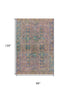 8' X 10' Orange And Teal Geometric Washable Area Rug With UV Protection