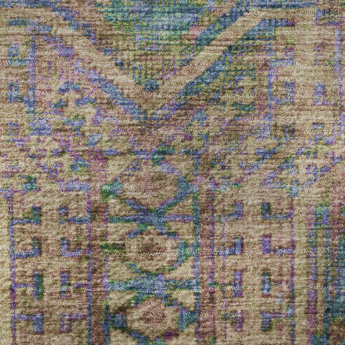 8' X 10' Orange And Teal Geometric Washable Area Rug With UV Protection