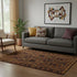 5' X 8' Rust And Black Geometric Washable Area Rug With UV Protection