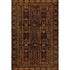 5' X 8' Rust And Black Geometric Washable Area Rug With UV Protection