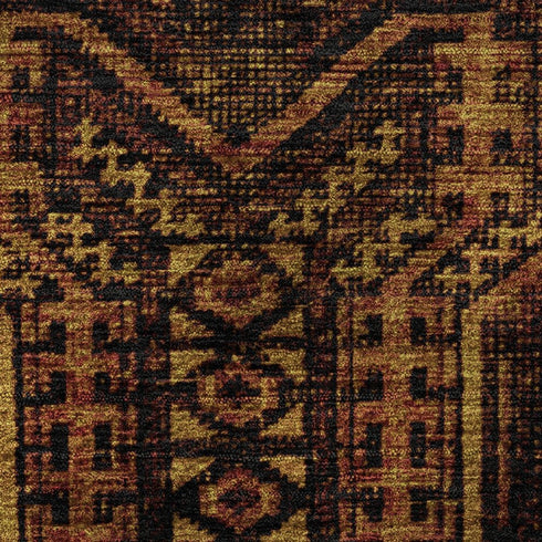 5' X 8' Rust And Black Geometric Washable Area Rug With UV Protection