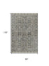 8' X 10' Pewter And Gray Geometric Washable Area Rug With UV Protection