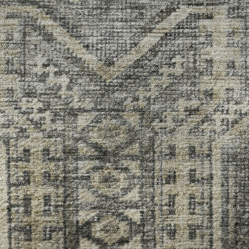 8' X 10' Pewter And Gray Geometric Washable Area Rug With UV Protection