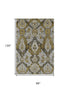 8' X 10' Brown And Gray Ikat Washable Area Rug With UV Protection