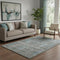 5' X 8' Brown And Blue Floral Washable Area Rug With UV Protection