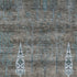 5' X 8' Brown And Blue Floral Washable Area Rug With UV Protection