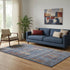 5' X 8' Blue And Rust Floral Washable Area Rug With UV Protection