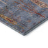 5' X 8' Blue And Rust Floral Washable Area Rug With UV Protection