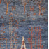 5' X 8' Blue And Rust Floral Washable Area Rug With UV Protection