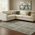 8' X 10' Pewter And Gold Floral Washable Area Rug With UV Protection