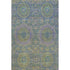 5' X 8' Blue Purple And Green Medallion Washable Area Rug With UV Protection