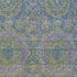 5' X 8' Blue Purple And Green Medallion Washable Area Rug With UV Protection