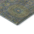8' Blue Purple And Green Medallion Washable Round Rug With UV Protection