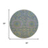 8' Blue Purple And Green Medallion Washable Round Rug With UV Protection