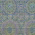 8' X 10' Blue Purple And Green Medallion Washable Area Rug With UV Protection