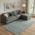 9' X 12' Blue Purple And Green Medallion Washable Area Rug With UV Protection
