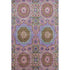 5' X 8' Pink Teal And Taupe Medallion Washable Area Rug With UV Protection