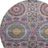 8' Purple Teal And Red Medallion Washable Round Rug With UV Protection