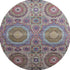 8' Purple Teal And Red Medallion Washable Round Rug With UV Protection