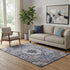 5' X 8' Brown Blue And Beige Diamond Washable Area Rug With UV Protection