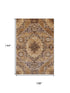 9' X 12' Copper Beige And Gray Diamond Washable Area Rug With UV Protection