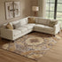 9' X 12' Copper Beige And Gray Diamond Washable Area Rug With UV Protection