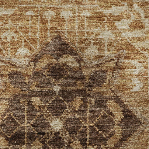 9' X 12' Copper Beige And Gray Diamond Washable Area Rug With UV Protection