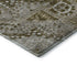 8' Khaki Ivory And Brown Diamond Washable Round Rug With UV Protection
