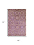 5' X 8' Blush And Purple Abstract Geometric Washable Area Rug With UV Protection