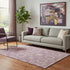 5' X 8' Blush And Purple Abstract Geometric Washable Area Rug With UV Protection