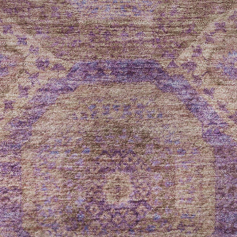 5' X 8' Blush And Purple Abstract Geometric Washable Area Rug With UV Protection