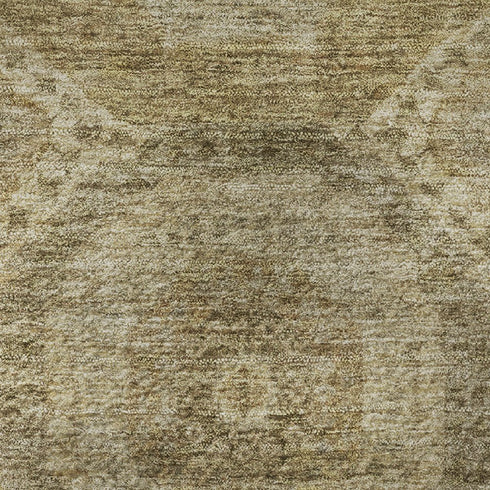 5' X 8' Brown And Beige Abstract Geometric Washable Area Rug With UV Protection