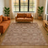 9' X 12' Copper And Beige Abstract Geometric Washable Area Rug With UV Protection