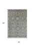 5' X 8' Pewter And Gray Abstract Geometric Washable Area Rug With UV Protection