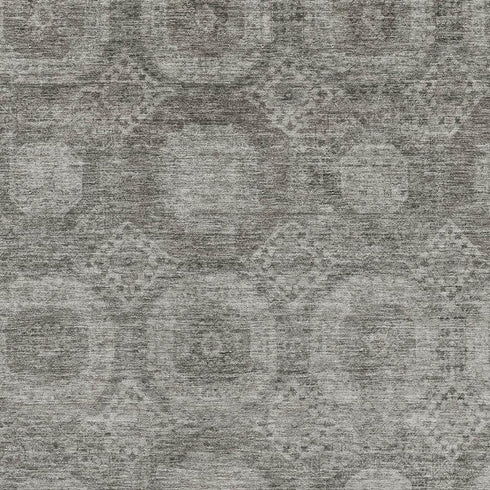 5' X 8' Pewter And Gray Abstract Geometric Washable Area Rug With UV Protection