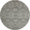 8' Pewter And Gray Abstract Geometric Washable Round Rug With UV Protection