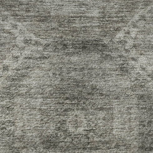 8' Pewter And Gray Abstract Geometric Washable Round Rug With UV Protection