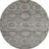 8' Pewter And Gray Abstract Geometric Washable Round Rug With UV Protection