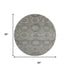 8' Pewter And Gray Abstract Geometric Washable Round Rug With UV Protection