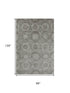 8' X 10' Pewter And Gray Abstract Geometric Washable Area Rug With UV Protection