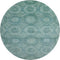 8' Teal And Aqua Abstract Geometric Washable Round Rug With UV Protection