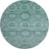 8' Teal And Aqua Abstract Geometric Washable Round Rug With UV Protection