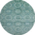 8' Teal And Aqua Abstract Geometric Washable Round Rug With UV Protection