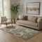 5' X 8' Brown Beige And Taupe Abstract Geometric Washable Area Rug With UV Protection