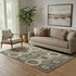 5' X 8' Brown Beige And Taupe Abstract Geometric Washable Area Rug With UV Protection