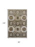 8' X 10' Brown Beige And Taupe Abstract Geometric Washable Area Rug With UV Protection