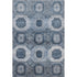 5' X 8' Blue And Ivory Abstract Geometric Washable Area Rug With UV Protection