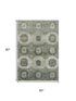 5' X 8' Olive Green And Beige Abstract Geometric Washable Area Rug With UV Protection