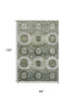 8' X 10' Olive Green And Beige Abstract Geometric Washable Area Rug With UV Protection